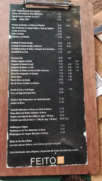 menu 2 of Feito Río