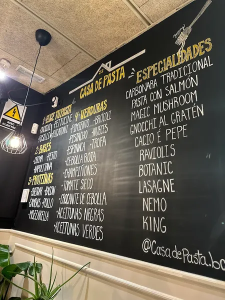 menu 2 of Casa de Pasta