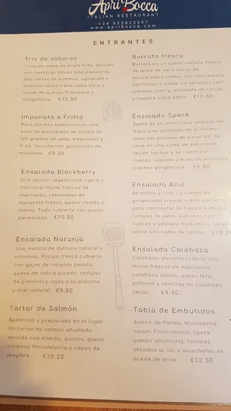 menu 1 of ApriBocca