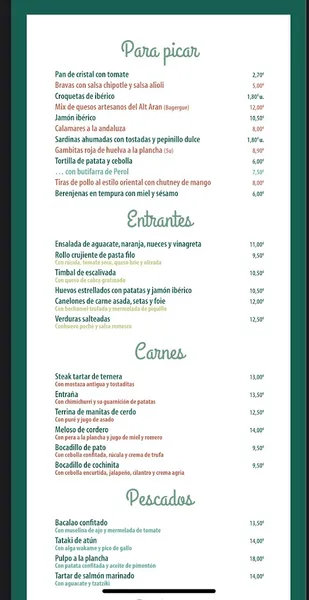 menu 0 of El Pati de poblenou