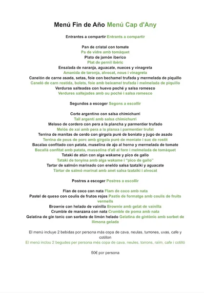 menu 1 of El Pati de poblenou
