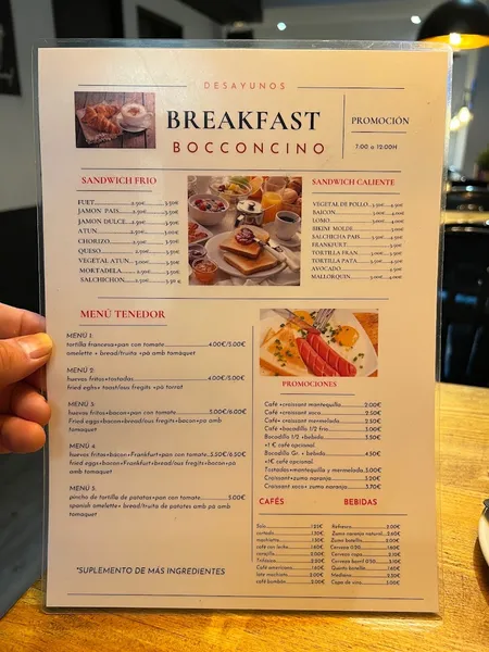 menu 2 of BOCCONCINO RESTOBAR