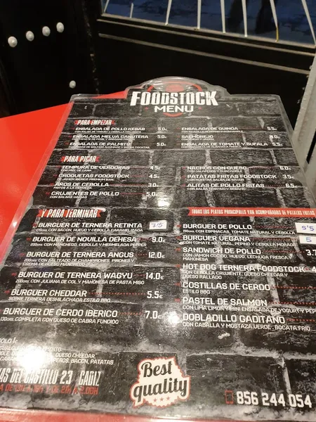 menu 0 of Woodstock Bar - Cádiz