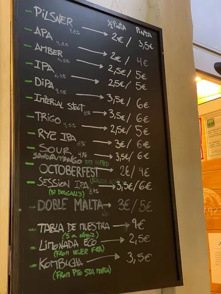 menu 2 of Cervecería Esparte El Puerto