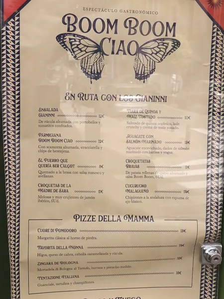 menu 2 of Boom Boom Ciao