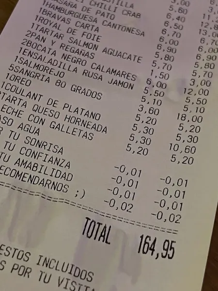 menu 1 of Ochenta Grados Malasaña