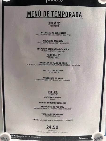 menu 0 of Restaurante Public