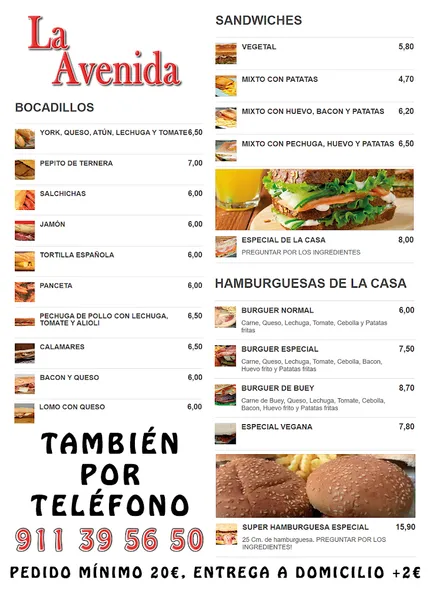 menu 0 of Cervecería La Avenida