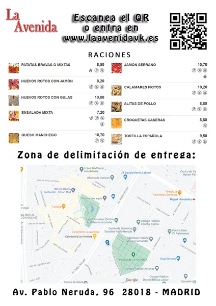 menu 1 of Cervecería La Avenida