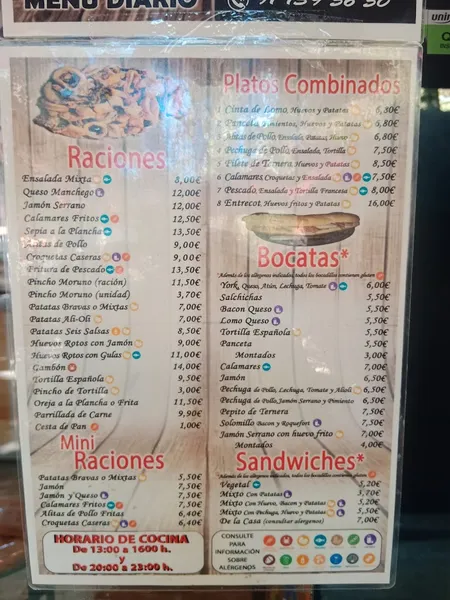 menu 2 of Cervecería La Avenida