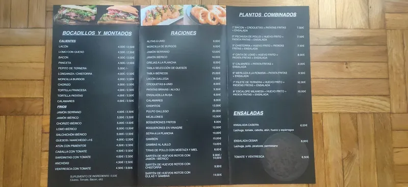 menu 2 of Jardín de la Flaca