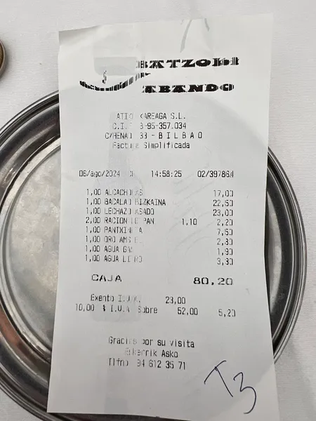 menu 1 of Restaurante Batzoki de Abando / Abandoko Batzokia