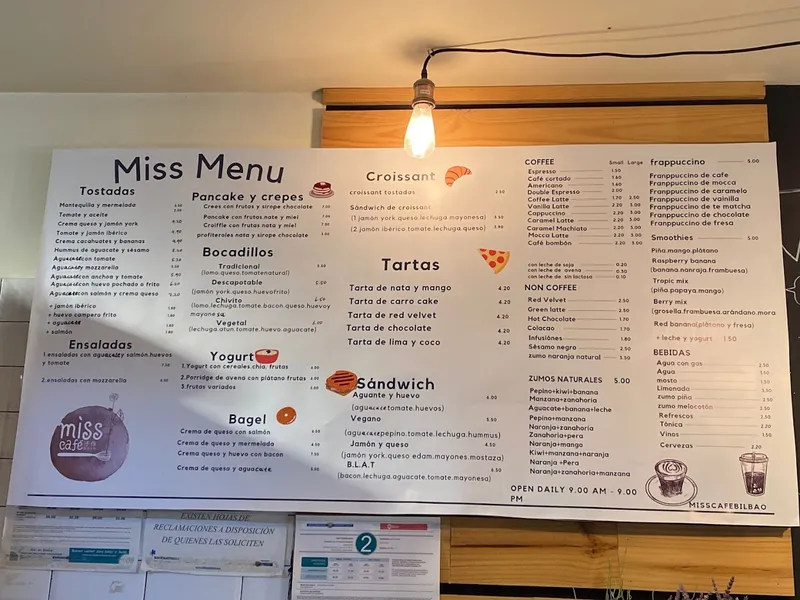 menu 0 of Miss Café