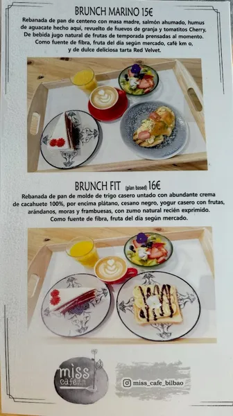 menu 2 of Miss Café