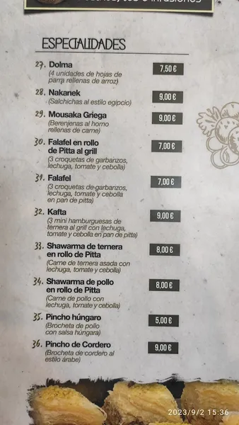 menu 1 of Café Capuccino Bilbao