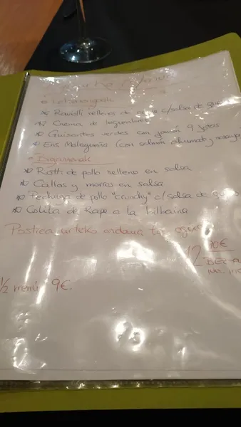 menu 1 of Santutxu Bai Batzokia