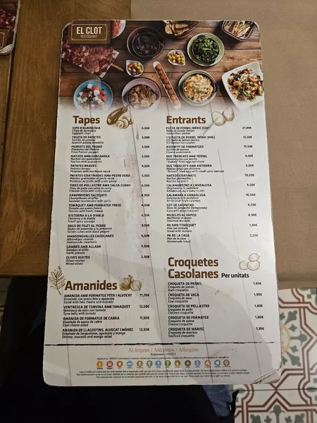 menu 1 of Restaurante El Clot