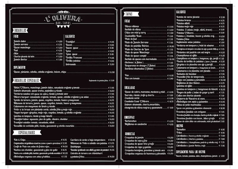 menu 0 of L'Olivera