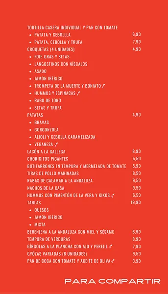 menu 0 of La Margui