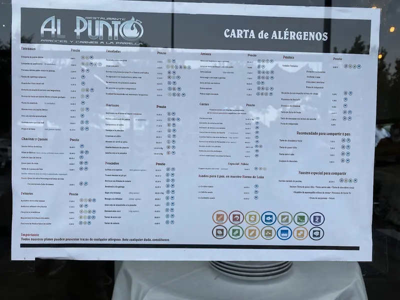 menu 0 of Restaurante Al Punto
