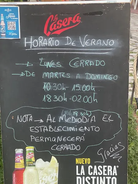 menu 1 of Terraza Pinar