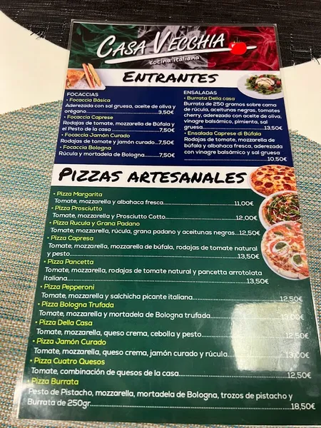 menu 0 of Casa Vecchia