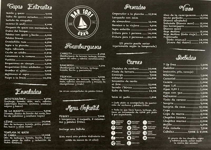 menu 0 of Bar 1001