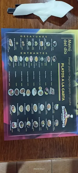 menu 0 of Ecuamallorca