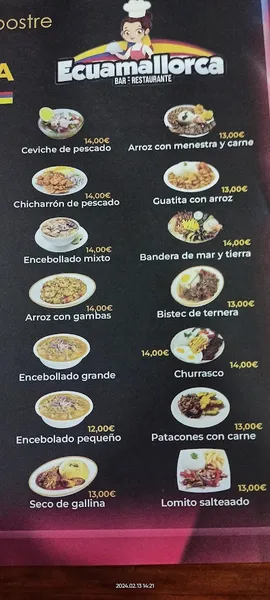 menu 1 of Ecuamallorca