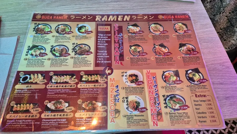 menu 0 of Buga Ramen Málaga
