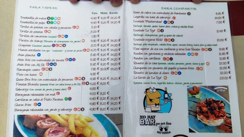 menu 0 of La Teja