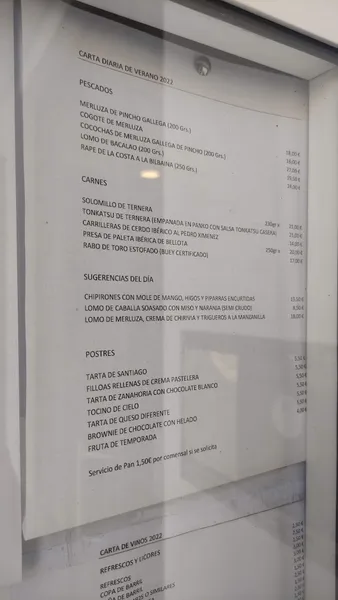 menu 2 of Las Meigas