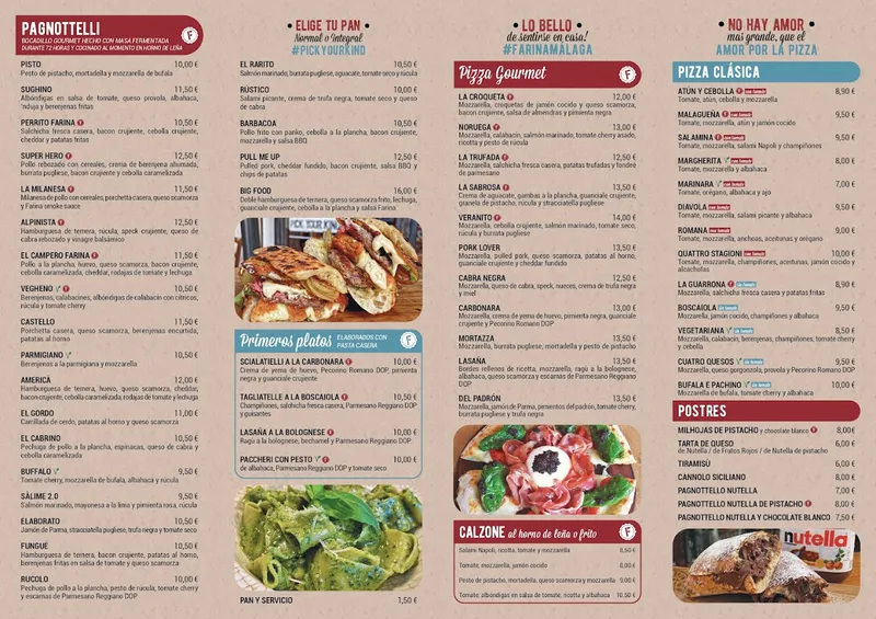 menu 0 of Farina Malaga - Pick your kind.
