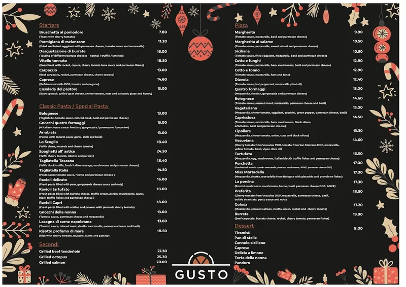 menu 0 of Restaurante Gusto