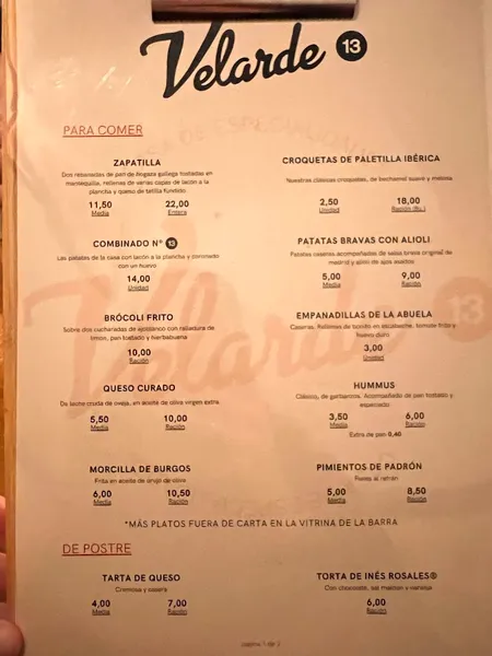 menu 2 of Bar Malos