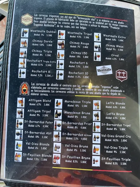 menu 0 of Café Belga