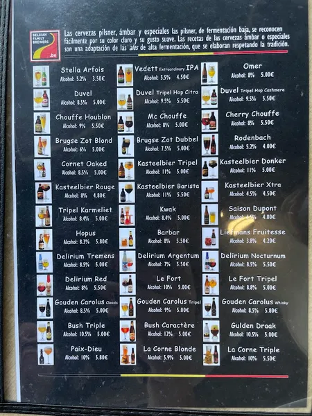 menu 2 of Café Belga