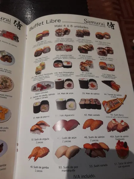 menu 1 of Restaurante Japonés - SAMURAI