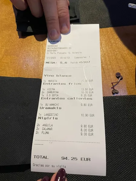 menu 1 of Kawori