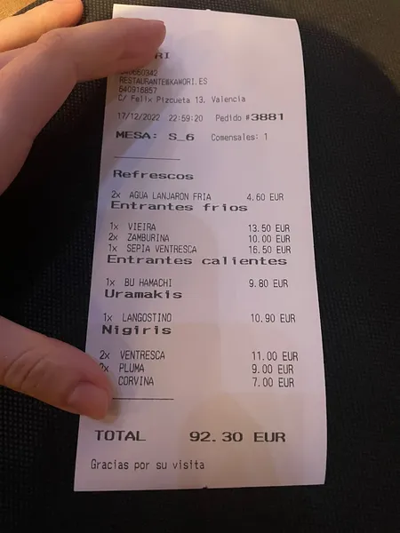 menu 2 of Kawori
