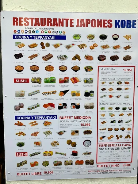 menu 2 of restaurante japones KOBE