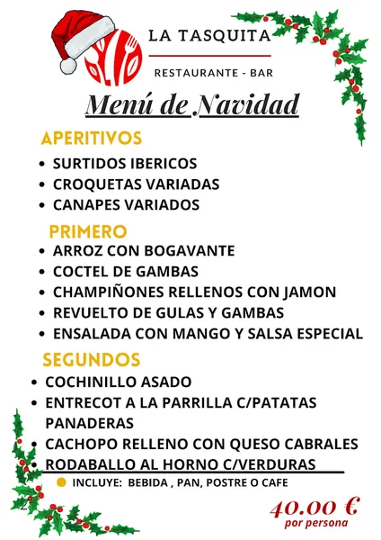 menu 2 of LA TASQUITA