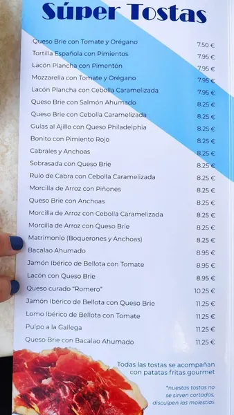 menu 0 of Bar Chacin