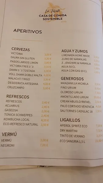 menu 0 of La Tizná