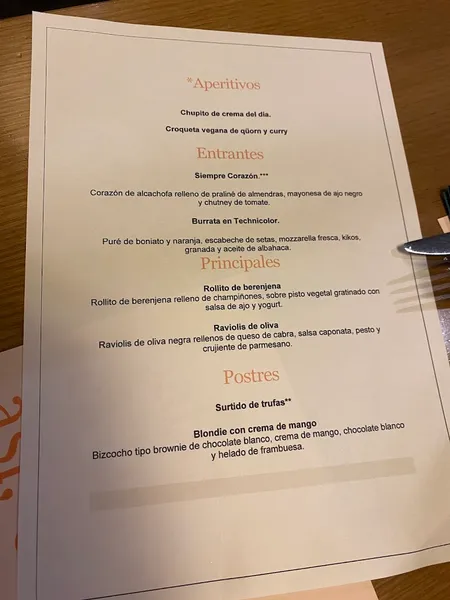 menu 1 of Restaurante Baobab
