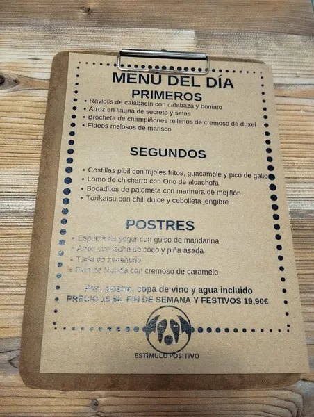 menu 1 of Acicate
