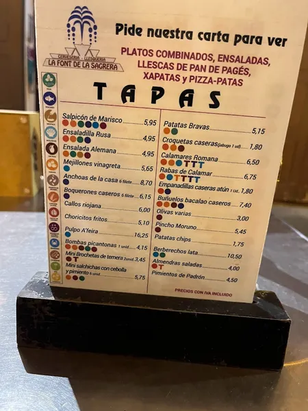 menu 2 of La Font de la Sagrera