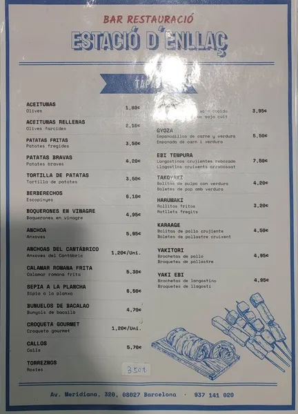 menu 0 of Restaurant Estacio D'enllaç