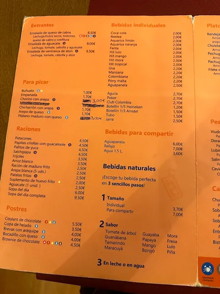 menu 0 of Los Sabores de mi Tierra
