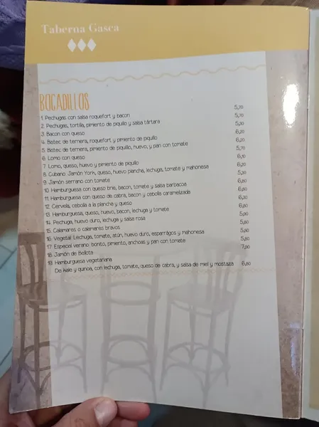 menu 0 of Taberna Gasca